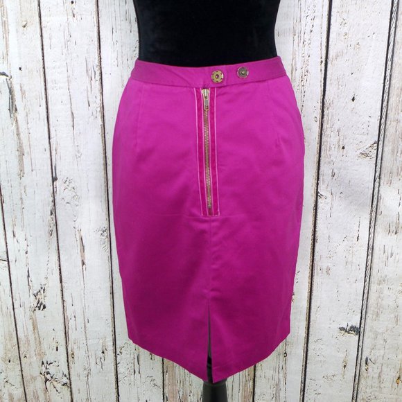Worthington Dresses & Skirts - Hot Pink Exposed Zipper & Velvet Pencil skirt